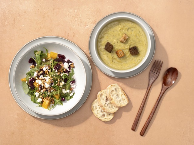 Salad, soup & bread — Souprema, Park Slope Brooklyn soup restaurant